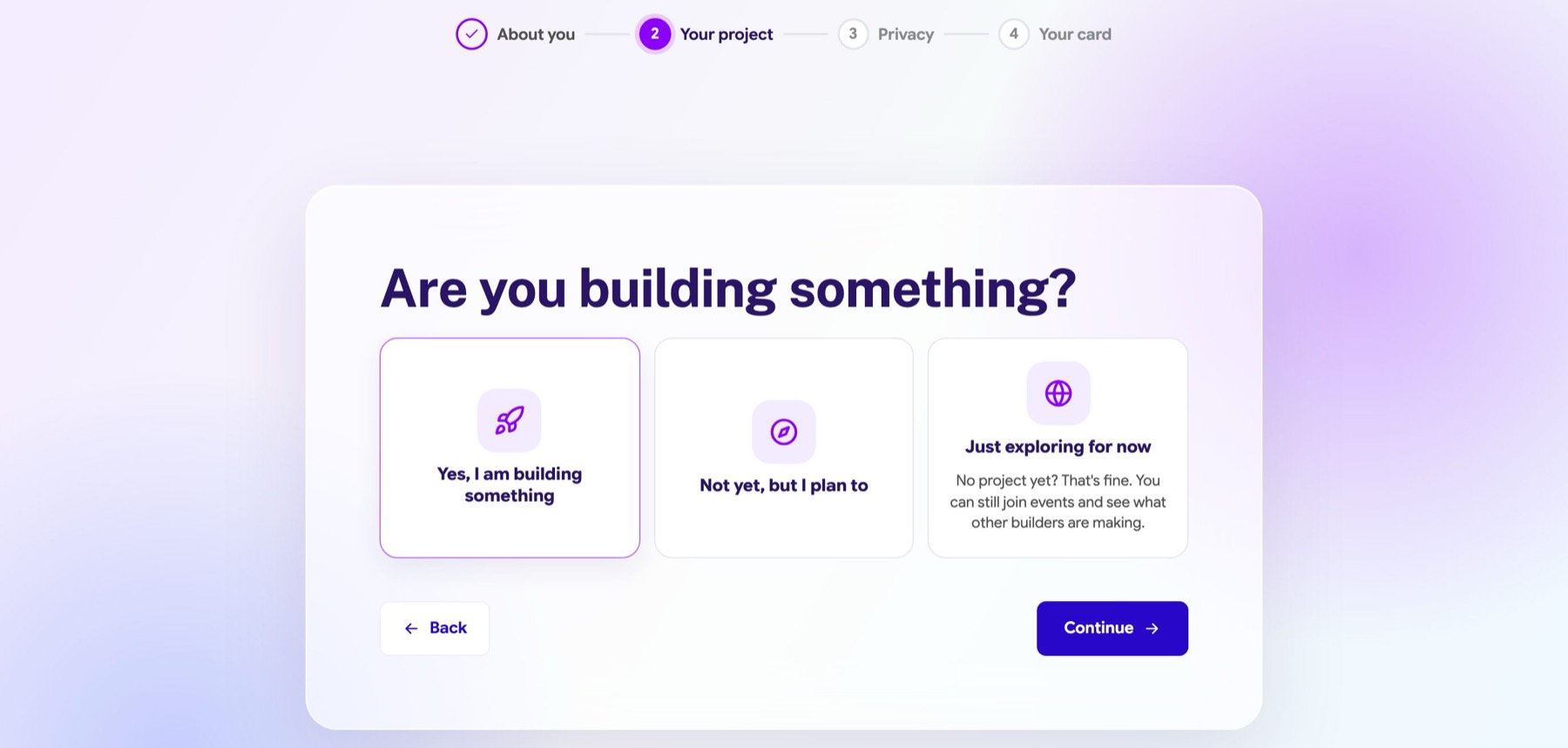 Are you building something, with three choices